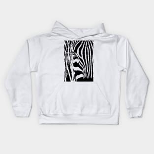 Zingy Zebra Linoprint Kids Hoodie